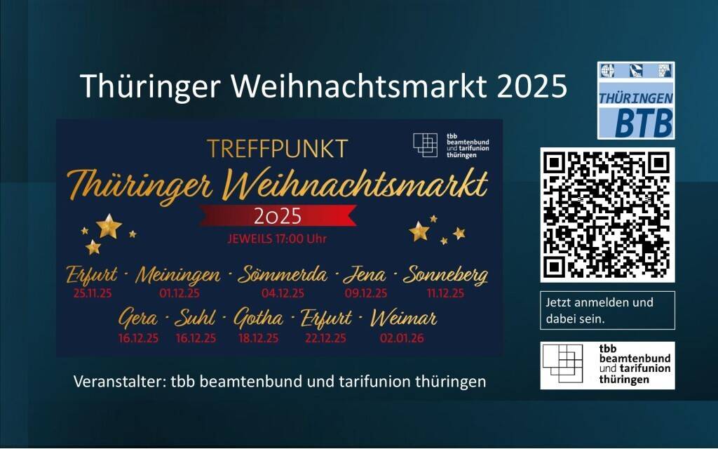 Plakat mit Terminen für Weihnachtsmärkte